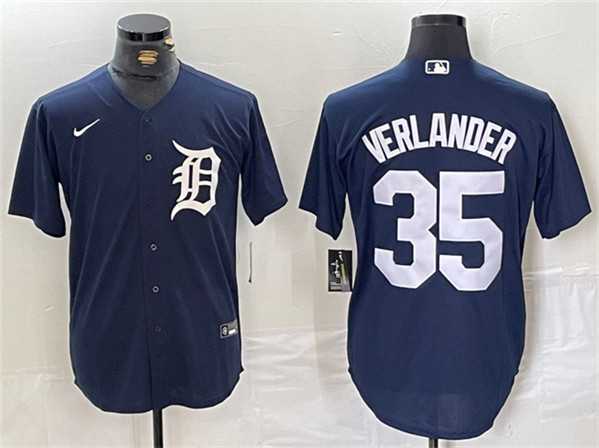 Mens Detroit Tigers #35 Justin Verlander Navy Cool Base Stitched Baseball Jersey->detroit tigers->MLB Jersey